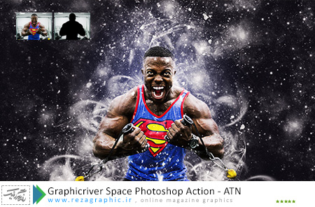 اکشن افکت فضایی فتوشاپ گرافیک ریور-Graphicriver Space Photoshop Action 